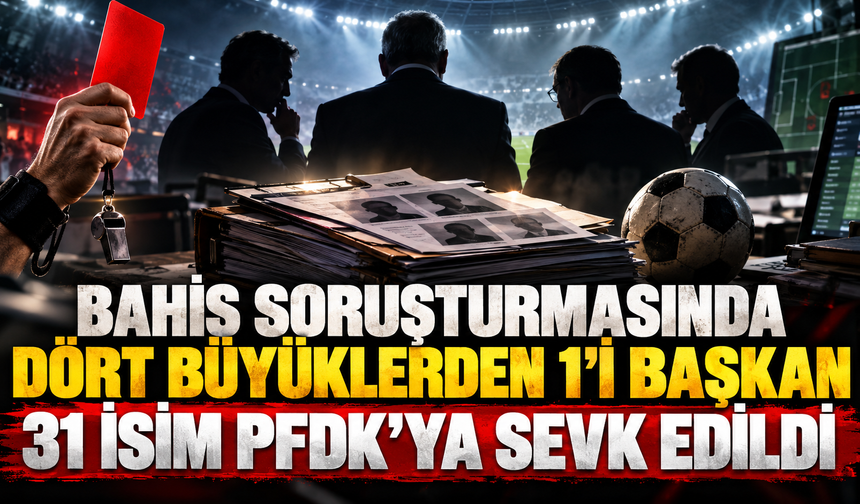 Bahis soruşturmasında dört büyüklerden 1'i başkan 31 isim PFDK’ya sevk edildi