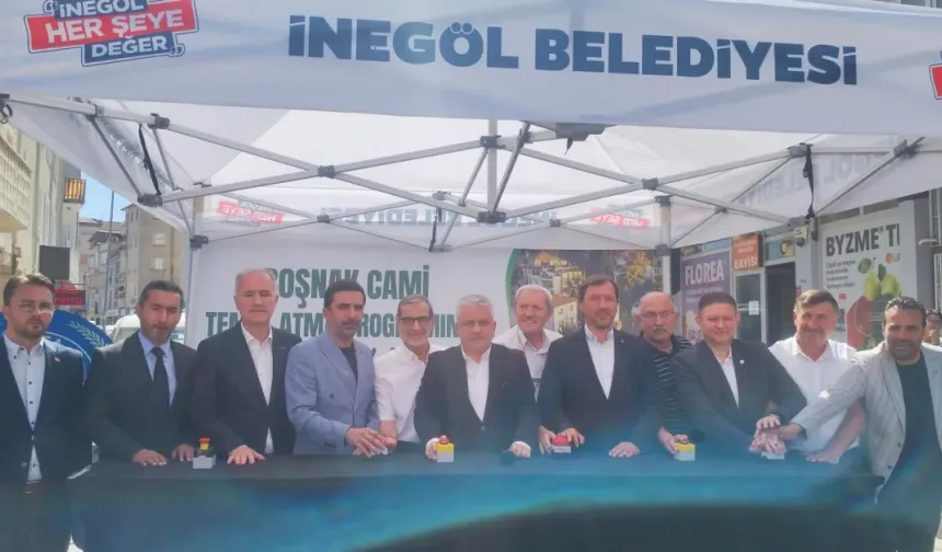 İnegöl Boşnak Camii’nin Temeli Atıldı! Siyaset ve İş Dünyası Törende Buluştu