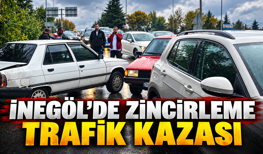 İnegöl’de zincirleme trafik kazası