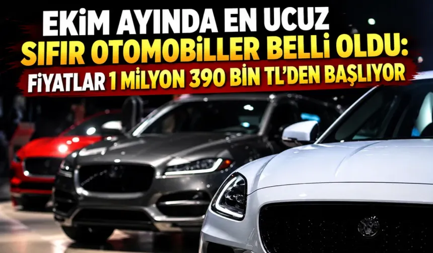 Ekim ayında en ucuz sıfır otomobiller belli oldu: Fiyatlar 1 milyon 390 bin TL’den başlıyor
