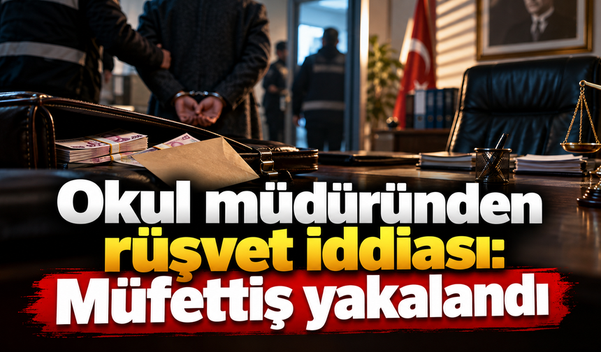 Okul müdüründen rüşvet iddiası: Müfettiş  yakalandı