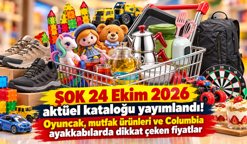 ŞOK 24 Ekim 2026 aktüel kataloğu yayımlandı! Oyuncak, mutfak ürünleri ve Columbia ayakkabılarda dikkat çeken fiyatlar