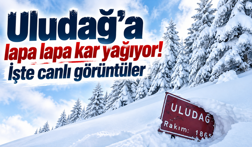 Uludağ'a lapa lapa kar yağıyor! İşte canlı görüntüler