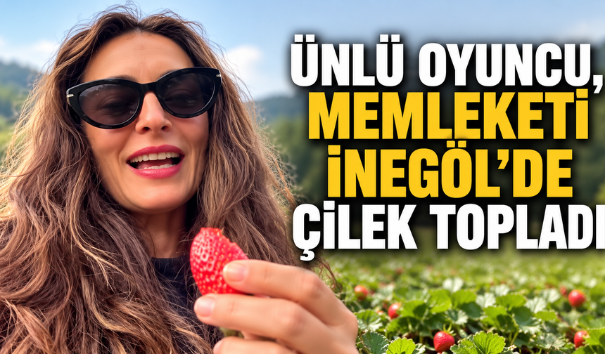 İnegöllü ünlü oyuncu Aslıhan Gürbüz memleketinde hasada katıldı!