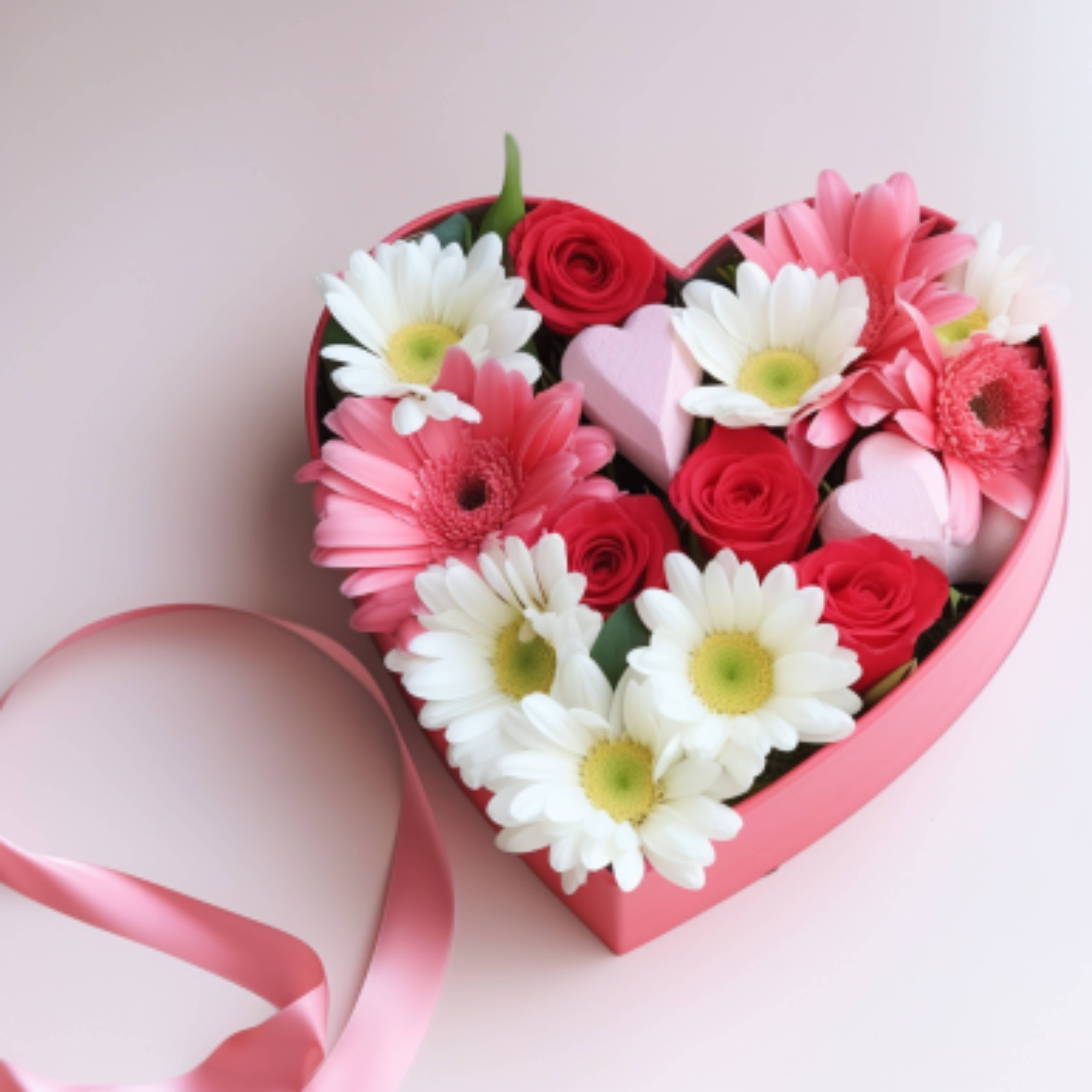 heart-shaped-box-flowers-is-pink-background-mother-day