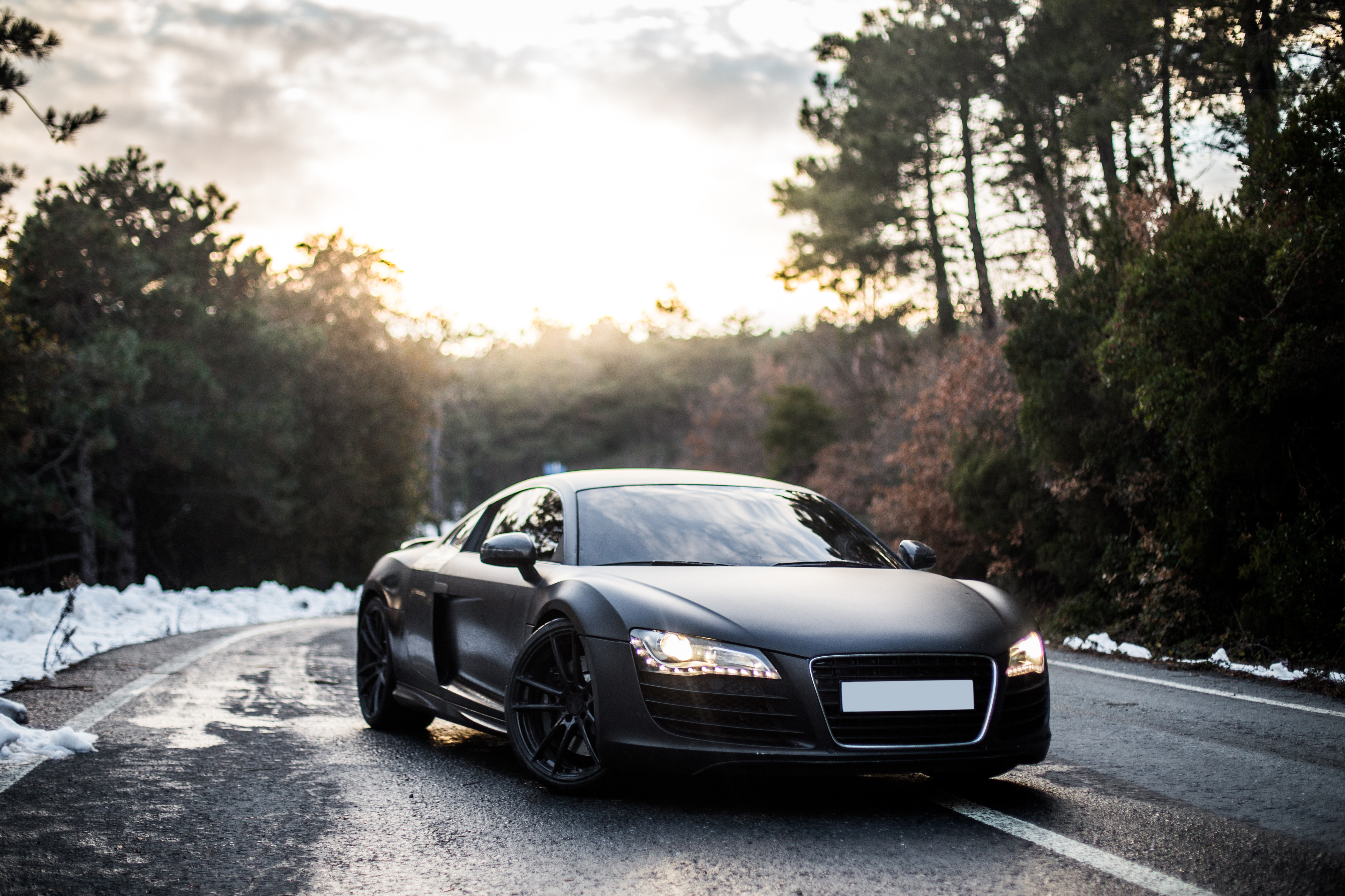 chrome-black-sport-car-parking-with-front-lights