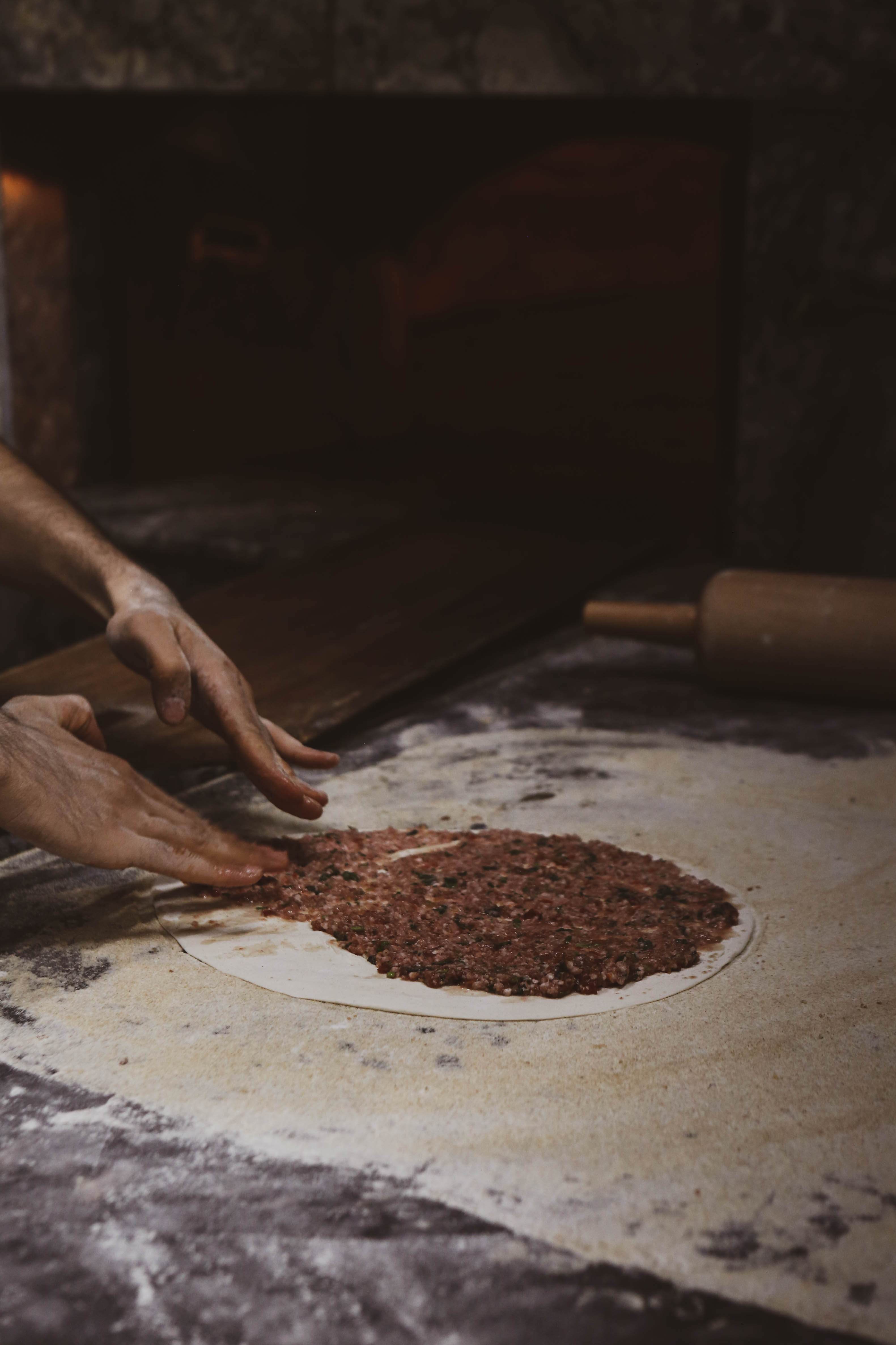 making-turkish-pizza-lahmacun-fast-food-popular-street-food-mediterranean-countries