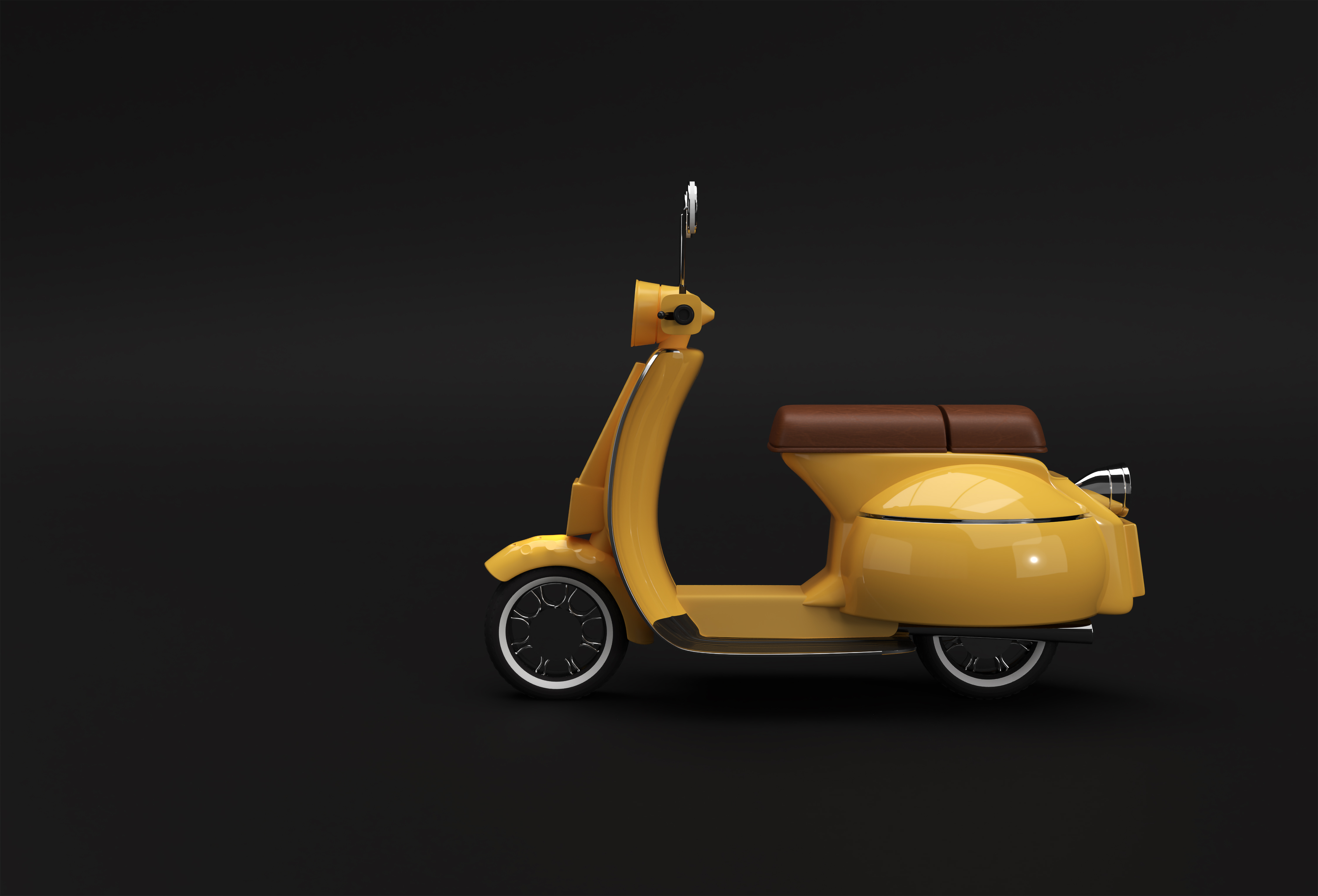 3d-render-classic-motor-scooter-side-view-black-background