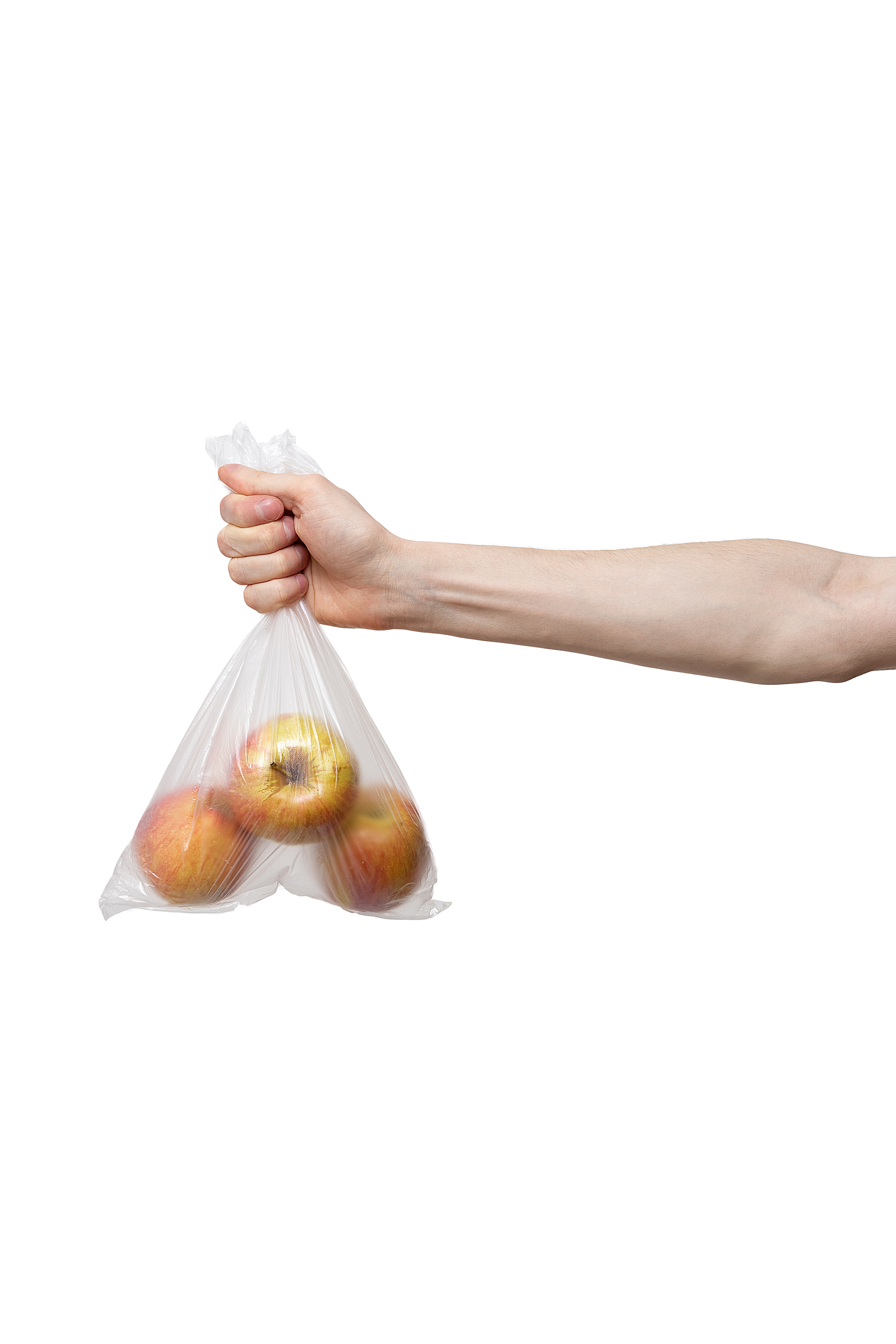 polythene-bag-held-hand-isolated-white-man-holding-packet-fresh-apples