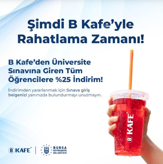 Bursa Büyükşehir'den Yks Öğrencilerine 'B Kafe'lerde İndirim Müjdesi!