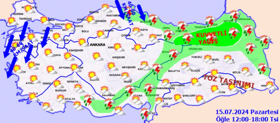 Aman Dikkat Meteoroloji O Bölgeleri Tek Tek Uyardı... Kuvvetli Yağış Geliyor