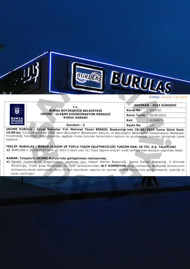 Bursa'da Toplu Taşımaya Yeni Zam Kapıda! Burulaş'ın Talebi Onaylandı