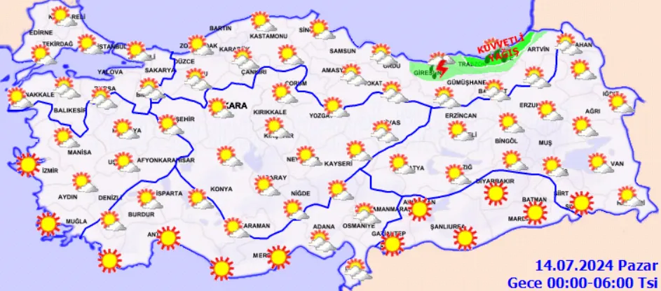 Meteoroloji Açıkladı 14 Temmuz 2024 Hava Durumu Raporu.. (3)