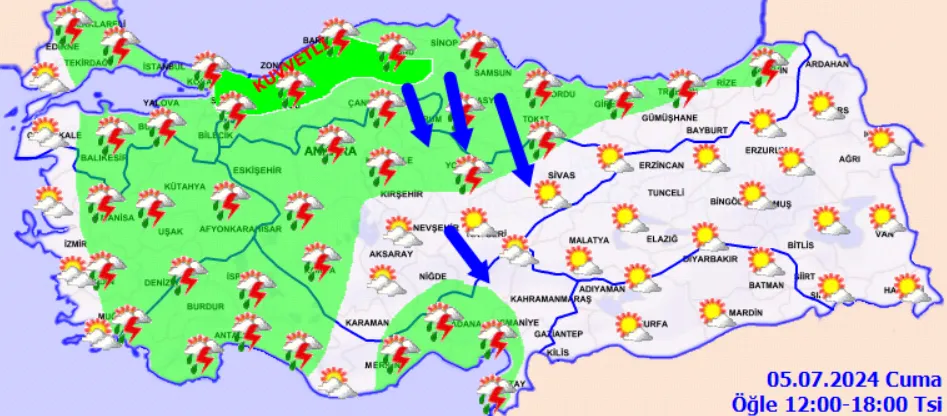 Meteoroloji Genel Müdürlüğü'nden Kuvvetli Yağış Ve Rüzgar Uyarısı Bu Bölgelerde Dikkatli Olun!