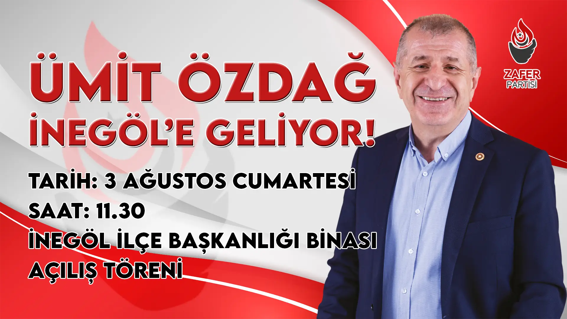 Ümit Özdağ İnegöl'e Geliyor! Zafer Partisi İlçe Binası Açılışına Katılacak Gencgazete