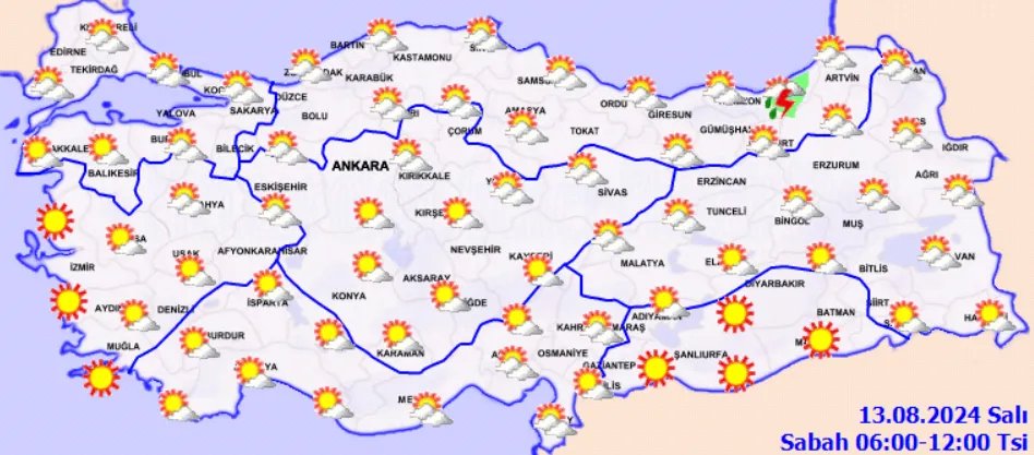 Meteoroloji Açıkladı 13 Ağustos 2024 Hava Durumu Raporu... (2)