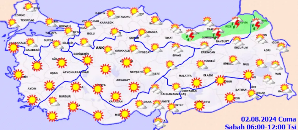 Meteoroloji Açıkladı 2 Ağustos 2024 Hava Durumu Raporu.. (2)