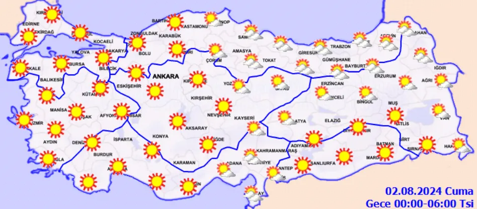 Meteoroloji Açıkladı 2 Ağustos 2024 Hava Durumu Raporu..