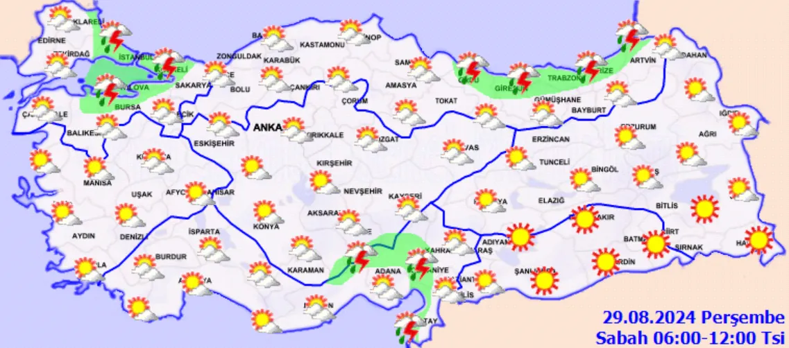 Meteoroloji Açıkladı 29 Ağustos 2024 Hava Durumu Raporu... (2)