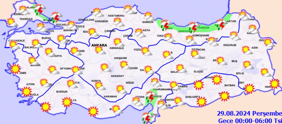 Meteoroloji Açıkladı 29 Ağustos 2024 Hava Durumu Raporu...