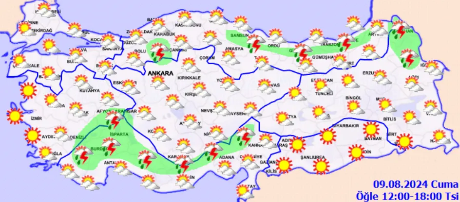 Meteoroloji Açıkladı 9 Ağustos 2024 Hava Durumu Raporu.. (2)