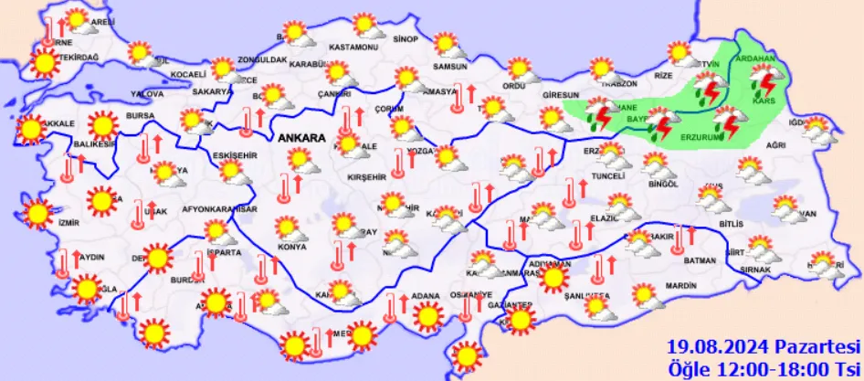 Meteoroloji Uyardı Bir Tarafta Yüksek Sıcaklık, Diğer Tarafta Sağanak Yağış! (3)