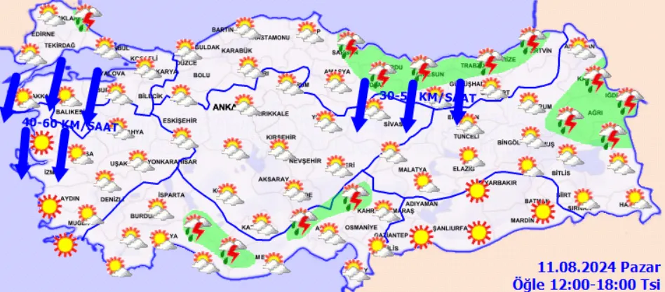 Sağanak Yağış Ve Kuvvetli Rüzgar Uyarısı Hangi Bölgeler Etkilenecek (2)