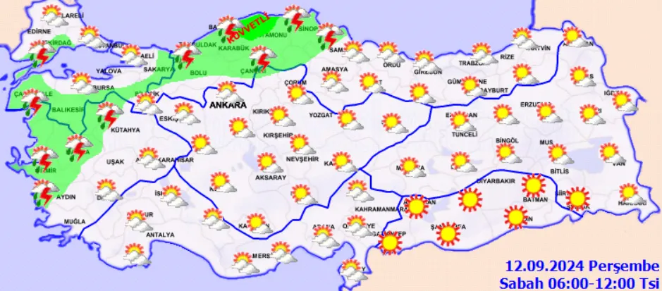 Meteoroloji Açıkladı 12 Eylül 2024 Hava Durumu Raporu... (2)