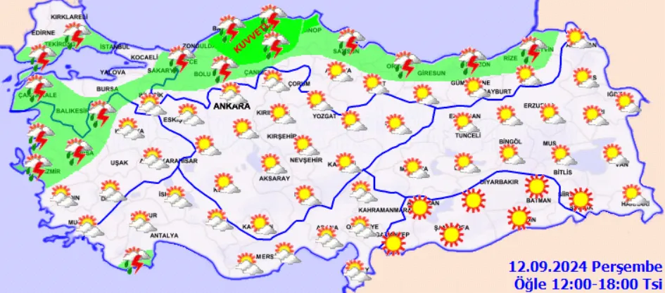 Meteoroloji Açıkladı 12 Eylül 2024 Hava Durumu Raporu... (3)