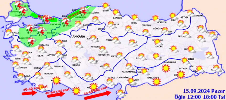 Meteoroloji Açıkladı 15 Eylül 2024 Hava Durumu Raporu... (3)