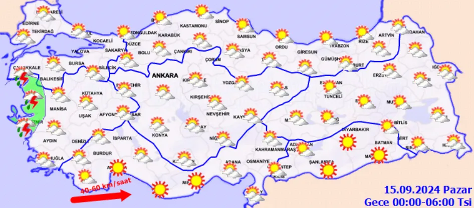 Meteoroloji Açıkladı 15 Eylül 2024 Hava Durumu Raporu...