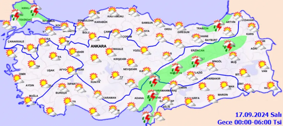 Meteoroloji Açıkladı 17 Eylül 2024 Hava Durumu Raporu...