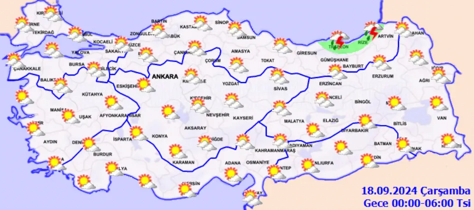 Meteoroloji Açıkladı 18 Eylül 2024 Hava Durumu Raporu... (2)