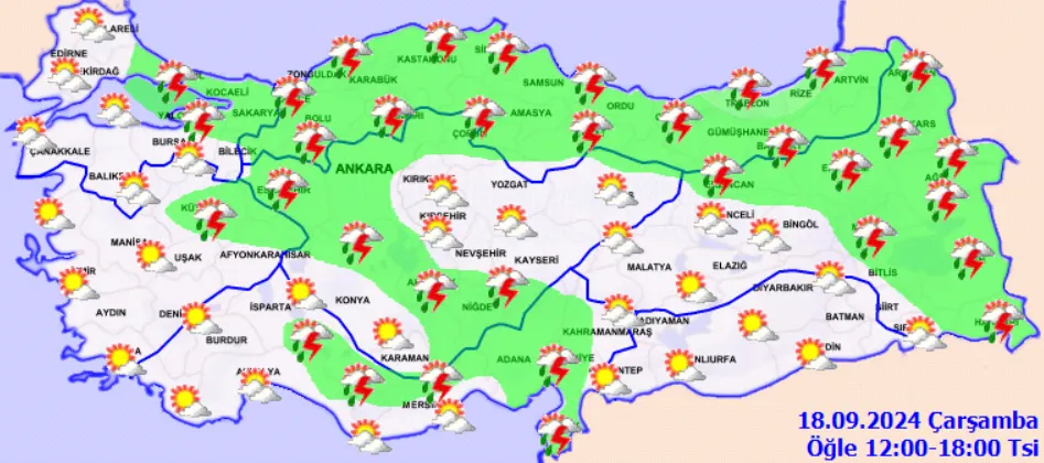 Meteoroloji Açıkladı 18 Eylül 2024 Hava Durumu Raporu... (3)