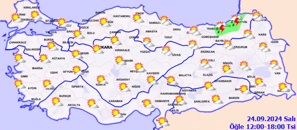 Meteoroloji Açıkladı 24 Eylül 2024 Hava Durumu Raporu... (2)