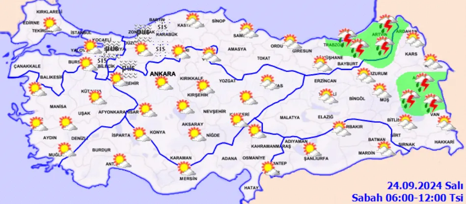 Meteoroloji Açıkladı 24 Eylül 2024 Hava Durumu Raporu... (3)