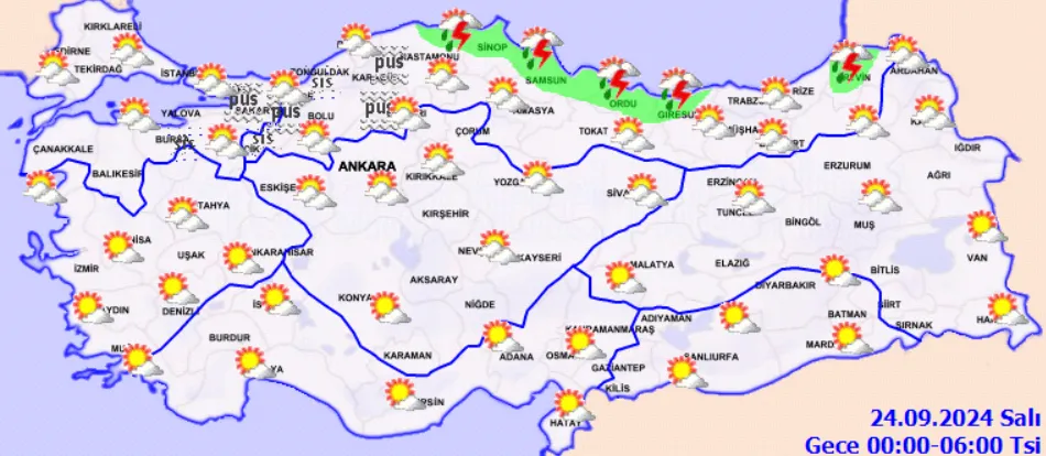 Meteoroloji Açıkladı 24 Eylül 2024 Hava Durumu Raporu...