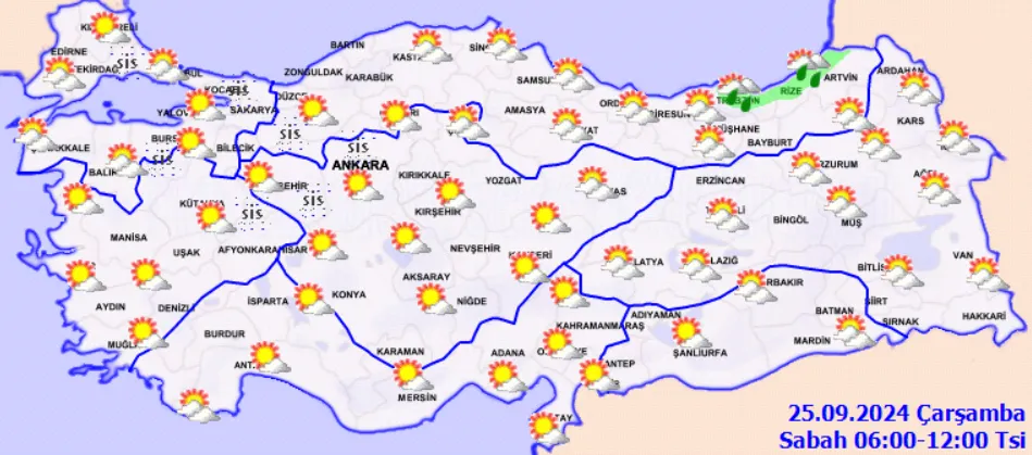 Meteoroloji Açıkladı 25 Eylül 2024 Hava Durumu Raporu...