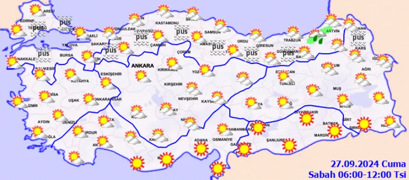 Meteoroloji Açıkladı 27 Eylül 2024 Hava Durumu Raporu...