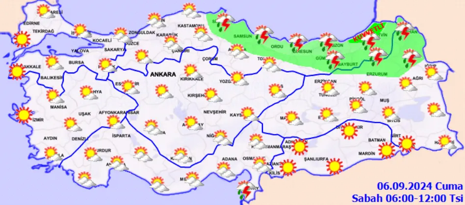 Meteoroloji Açıkladı 6 Eylül 2024 Hava Durumu Raporu...