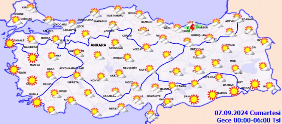 Meteoroloji Açıkladı 7 Eylül 2024 Hava Durumu Raporu...