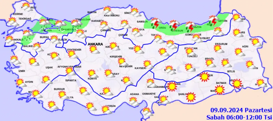 Meteoroloji Açıkladı 9 Eylül 2024 Hava Durumu Raporu... (2)