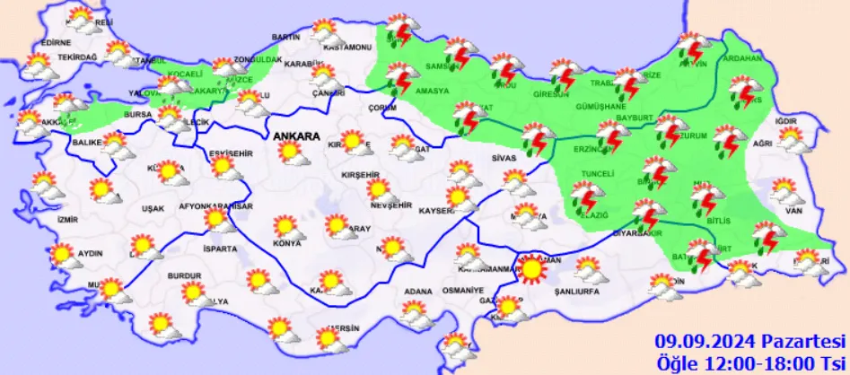 Meteoroloji Açıkladı 9 Eylül 2024 Hava Durumu Raporu... (3)