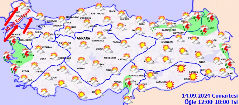 Meteoroloji Il Il Uyardı Bir Tarafta Yüksek Sıcak, Bir Tarafta Sağanak (3)