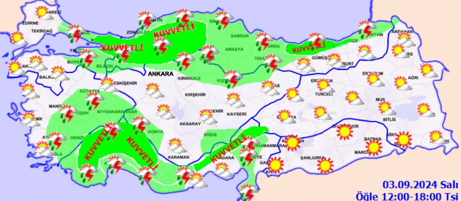 Meteoroloji Uyardı Bir Tarafta Yükselen Sıcaklık, Diğer Tarafta Kuvvetli Yağış!Ü