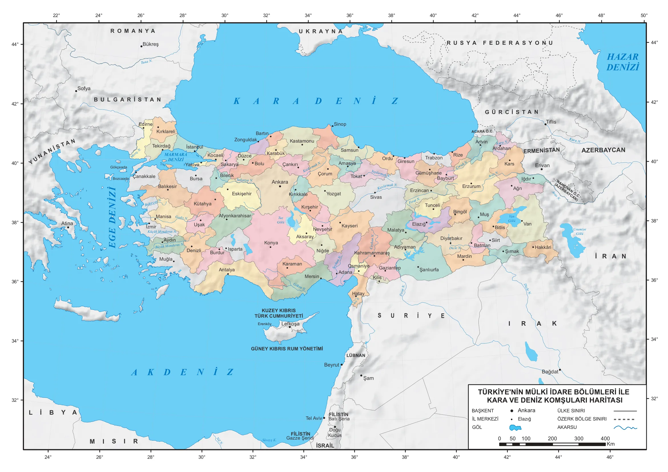 09185200 Turkiye Mulki Idare Bolumleri Haritasi Ttkb 1 Gencgazete