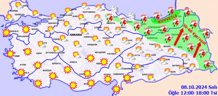 8 Ekim 2024 Hava Durumu Meteoroloji Peş Peşe Uyardı! (2)