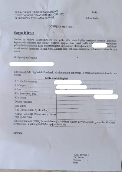 Bursa Ve İnegöl'de Ev Sahiplerine Sıkı Denetim Hazine Ve Maliye Bakanlığı Kira Gelirlerini Mercek Altına Aldı!