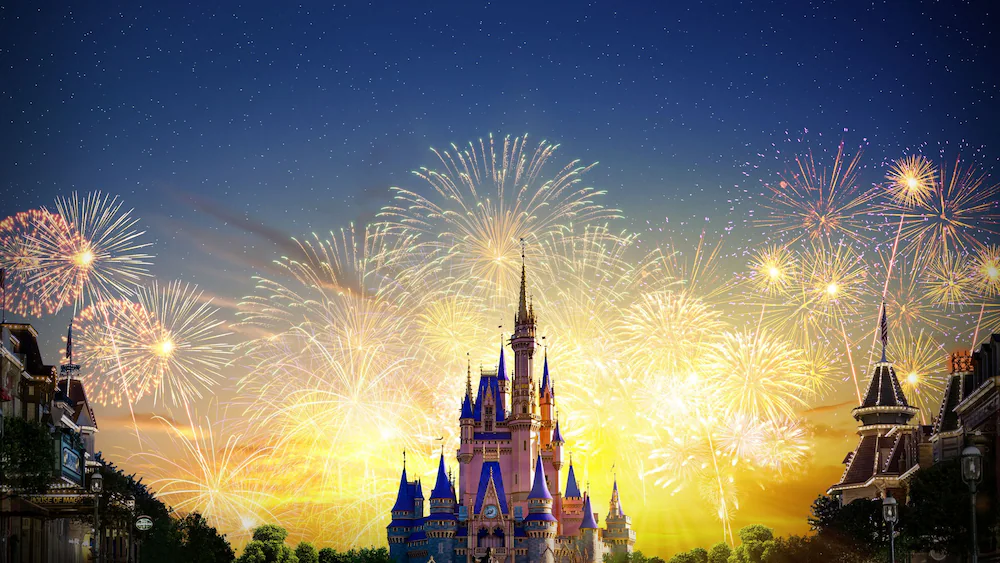 Disney Cinderella Castle Fireworks 16X9