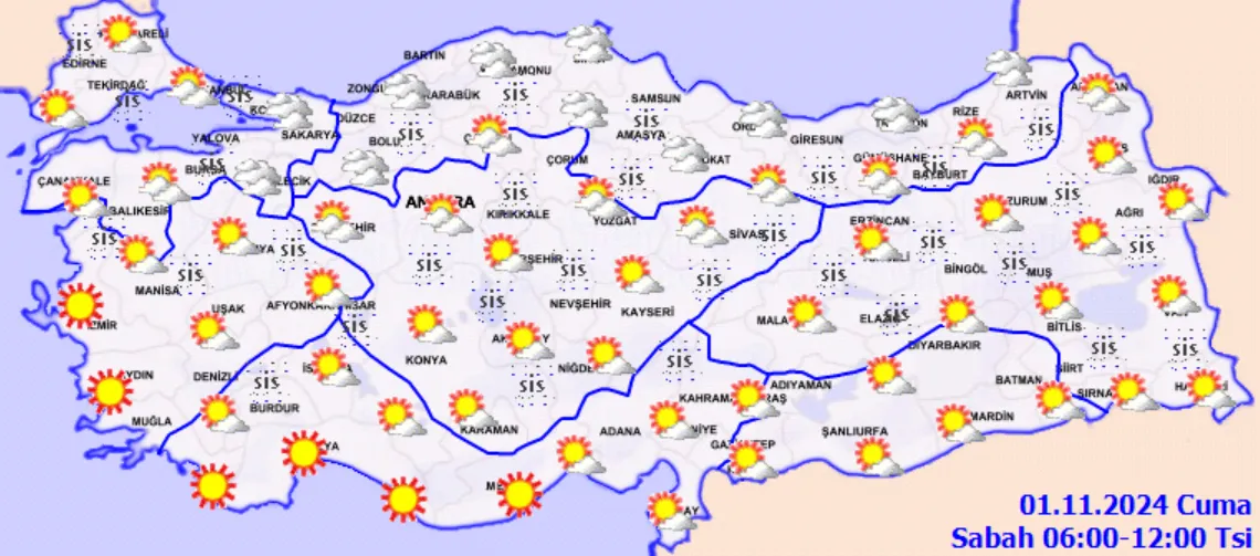 Meteoroloji Açıkladı 1 Kasım 2024 Hava Durumu Raporu... (2)